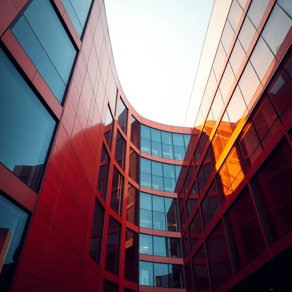 Abstract architectural lines of a modern office building in